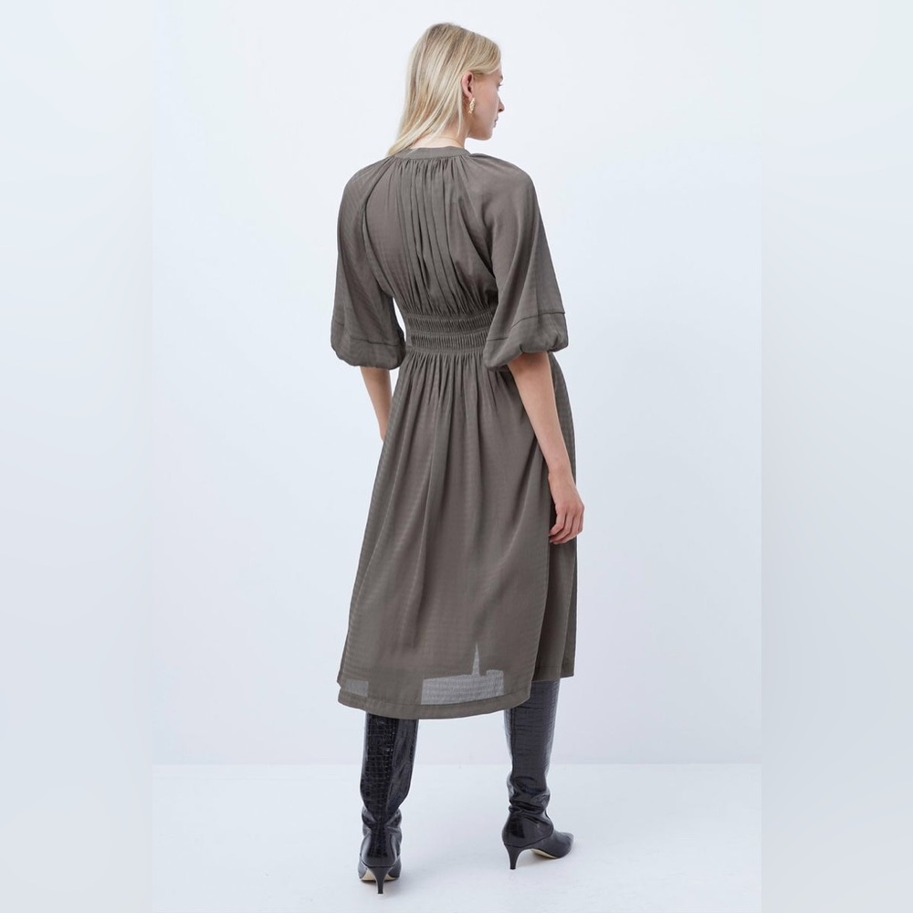 French Connection Cora Pleated Midi Dress Sz 6 (DJ4) - Picture 3 of 11